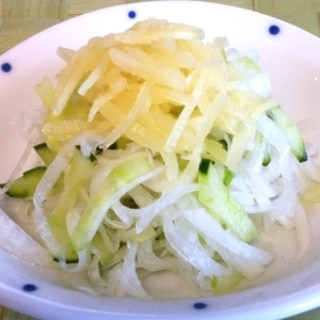 新しょうがと千切り野菜の甘酢あえ